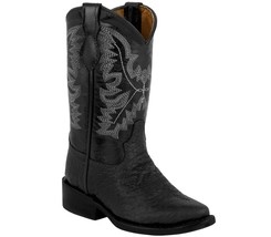 Kids Toddler Cowboy Boots Bull Buffalo Print Leather Western Point Toe B... - $54.99