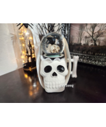 Halloween Skull Mug with Snowglobe Topper Coffee Mug Decor NEW - £27.88 GBP