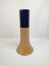 Vintage Royal Doulton Lambeth Textured Vase Blue Glaze Brown #7889 9.5" High - $32.71