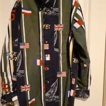 Vintage Nautica Mens Long Sleeve Button Down Shirt Sailing Flags Boats - $33.65