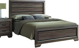 Eastern King, Weathered Gray Grain Lyndon Bed By Acme Furniture. - $491.92