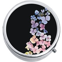 Colorful Flowers Medicine Vitamin Compact Pill Box - $9.78