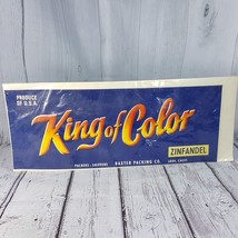 Vintage Produce Wood Crate Advertising King of Color 13 x 5&quot;  Baxter Pac... - £18.71 GBP