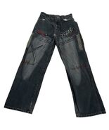 Vtg Y2K Denim Embroidered Baggy SportBoys Jeans 27x30 Hip Hop Jinc o Sty... - $5,209.28 MXN