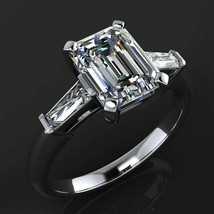 1.75Ct Emerald Cut Dimond Engagement Wedding Ring 14k White Gold Over - £64.05 GBP