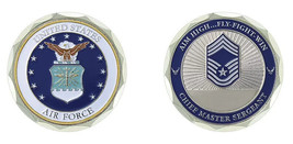 AIR FORCE CHIEF MASTER SERGEANT  1.75&quot; USAF CHALLENGE COIN - £29.56 GBP