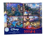 Thomas Kinkade Studios Set of 4 500 Piece Disney Ceaco Puzzle Set 2000 pc - £19.90 GBP