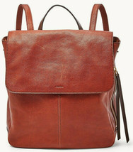 Fossil Claire Brandy Leather Backpack SHB1932213 Brown NWT Brass $195 Retail Y - £85.34 GBP