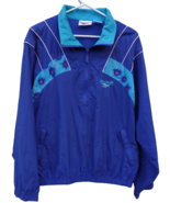 Vtg 90s Reebok Purple 1/2 Zip Windbreaker Pullover Jacket Nylon Sz L Poc... - £13.23 GBP