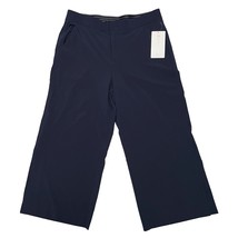 NEW Athleta Tribeca Crop Pants Tearaway Snap Ankles Wide Leg Navy Blue - Size 10 - £44.00 GBP
