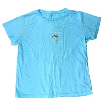 Blue 84 Alaska Moose T-shirt L Top Tee 100% Cotton Cap Sleeve - £3.88 GBP