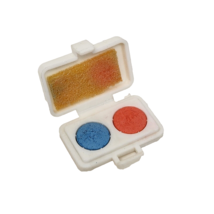 Vintage 1973 Barbie White Plastic MAKE-UP Case Compact Red Blue Makeup - £14.94 GBP