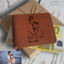 Anniversary Gift for Him Personalized Leather Wallet Custom Handmade Wallet - £35.88 GBP
