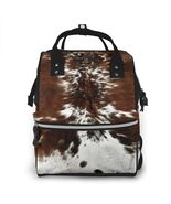 Diaper Bag Three Color Brown Cowhide Print Backpack Baby Nappy Storage T... - $31.99