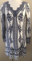 Altar&#39;d State Dress Blue and White Boho Hippie Cottage Core Dress Long S... - £13.93 GBP
