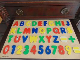 Gently Use-Wooden Board Letters Numbers Shapes Home School Learning 11&#39;X17&quot; - $9.50