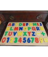 Gently Use-Wooden Board Letters Numbers Shapes Home School Learning 11&#39;X17&quot; - $176.33 MXN