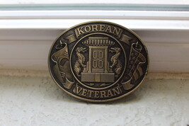 Vintage brass Korean Veteran belt buckle- NEW - $474.96 MXN