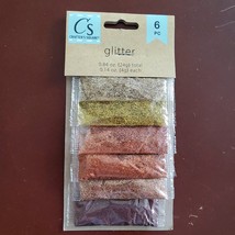 Glitter, 6 colors, Gold Silver Copper Bronze Rose Gold Brown, Crafter's Square