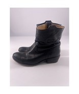 Frye Ankle Boots Womens Size 7.5 B Black Leather Booties Anna Shortie Basic - $107.77 CAD