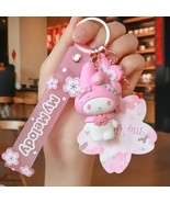 My Melody Sakura Keychain Glitters Sequins Decorative Bells | Kawaii Car... - $24.00