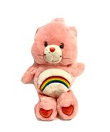 Vtg Care Bears PINK CHEER BEAR Rainbow 13&quot; Plush Stuffed Animal TOY 2002... - €20,20 EUR