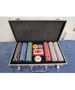 Poker Chip Set Hard Shell Padded Case Cards Big Blind Little Blind Dealer - $39.49 CAD