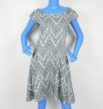 Silvania Print Dress 8 M Organic Cotton Knit Peru Pockets Short Sleeves Casual - £35.68 GBP