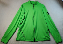 Under armour Activewear Shirt Mens Medium Green Long Sleeve Logo Full Zipper - £12.73 GBP