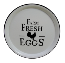 Decorative Enameled Plate Farm Fresh Eggs Rustic Farmhouse Kitchen (New) - £16.11 GBP