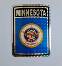 Minnesota Flag Reflective Decal Sticker 3&quot;x4&quot; Inches - $3.99