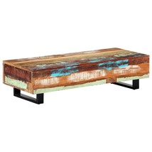 Coffee Table 120x50x30 cm Solid Reclaimed Wood and Steel - £101.08 GBP