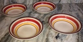 Royal Norfolk Soup Cereal Bowls-Set Of 4 Red/Yellow Swirl(Brand New)SHIP... - $59.28