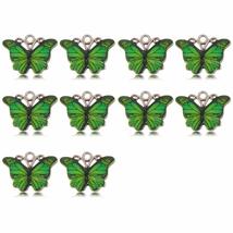 10PCS Gift Alloy Handmade Multicolor Enamel Butterfly Pendant Cute Animal Charms - £8.27 GBP