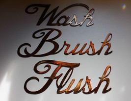 Wash Brush and Flush Bathroom/Restroom Wall Art Accents - £24.28 GBP