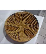 Vintage Native American Hopi Indian Wicker  Basket 15&quot; diameter 4&quot; deep - $148.50
