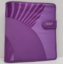 Vintage 90s Mead Purple Design Fabric 3 Ring Binder with Inserts Hook &amp; ... - £33.10 GBP
