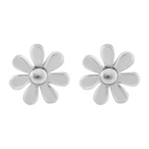 Adorable and Sleek Daisy Flower .925 Sterling Silver Stud Earrings - £11.82 GBP