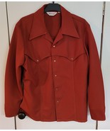 Vtg Mens L Wrangler Rust Orange Western Wear Lightweight Snap Front Coat... - £38.17 GBP