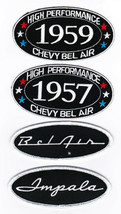 1957 (2) 1959 (2) CHEVY BEL AIR IMPALA SEW/IRON ON PATCH EMBROIDERED CAR - £25.14 GBP