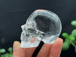 Clear Crystal Skull Quartz Crystal Carved Skull Spiritual Healing D091513 - £101.59 GBP
