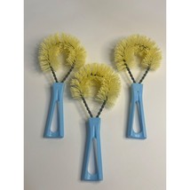 VTG Fuller Brush Co. Bottle Brushes Set Of 3 Yellow Bristles &amp; Blue Handles USA - £16.00 GBP