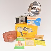 Kodak Pony 828 35mm Film Viewfinder Camera W/ Flash Holder Bulbs &amp; Case - $18.69