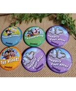 6 Walt Disney World Celebration Buttons 1st Visit, Celebrating, Happy Bi... - $13.98