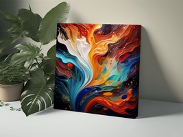 Abstract Wall Art Painting, Swirling Colorful Rainbow Art Modern Home Decor - £18.64 GBP+