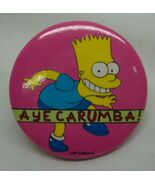 1990 The Simpsons BART Aye Carumba 2&quot; PIN Collectible BUTTON NEW 90&#39;s - €12,89 EUR