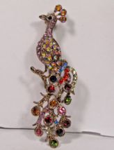 Luxurious Multi-Color Peacock Festival Gifts Woman&#39;s Brooch Pin Rhinestones - £10.27 GBP