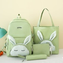 Kawaii rabbit kids backpack 4-piece school bag set Cute student backpack Candy c - £40.66 GBP