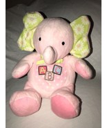 ABC Alphabet CARTERS Pink GREEN Musical ELEPHANT Baby Plush ANIMATED Toy... - £14.37 GBP