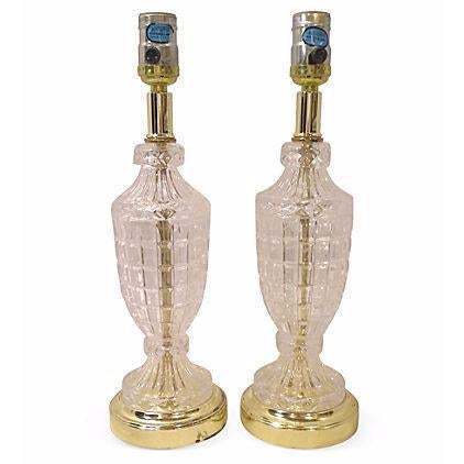 Vintage Crystal Accent Lamps, Waterford Style Dresser Lamps-A Pair - $318.75